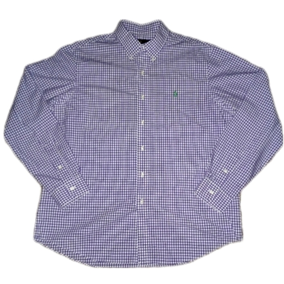 RL Purple Plaid Men's Button-Down Shirt - Picture 4 of 5
